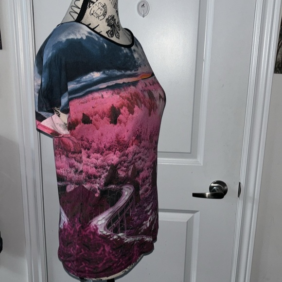 Ted Baker London Pink and Blue Pattern Women’s Short Sleeve Shirt - Picture 5 of 7